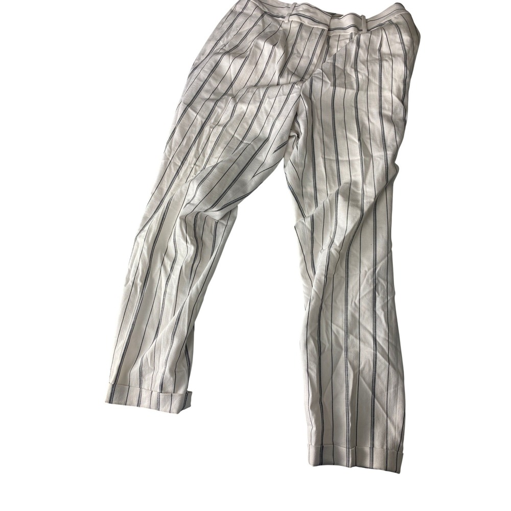 Calvin Klein Womens Striped Dress Pants Size 8‎ White Black Career Slacks